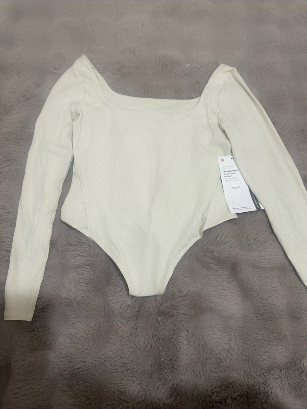 NWT Lululemon Wundermost Ultra-Soft Nulu Square-Neck Long-Sleeve Bodysuit Shine